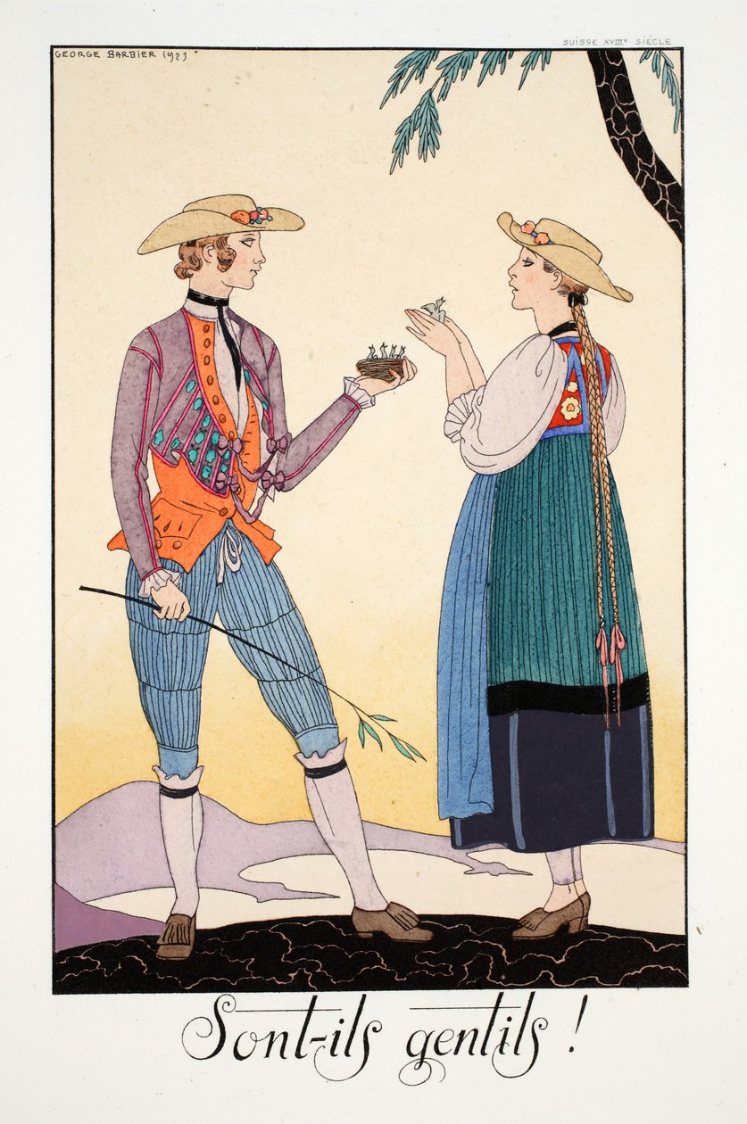 Ovatko ne mukavia!, "Falbalas and Fanfreluches, Almanac of Present, Past and Future Modes" tekijältä Georges Barbier