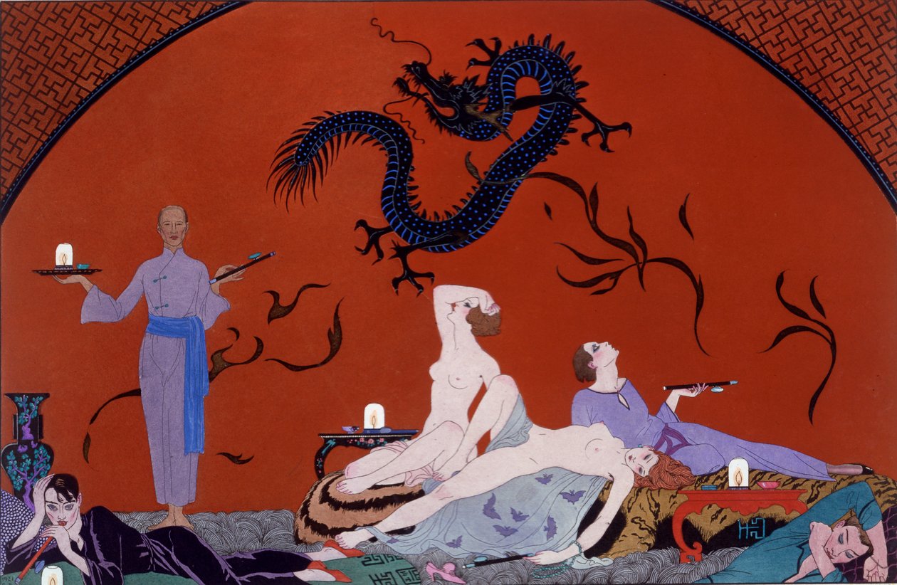 Pasotzin talossa, n. 1921 (pokuorokuva) tekijältä Georges Barbier