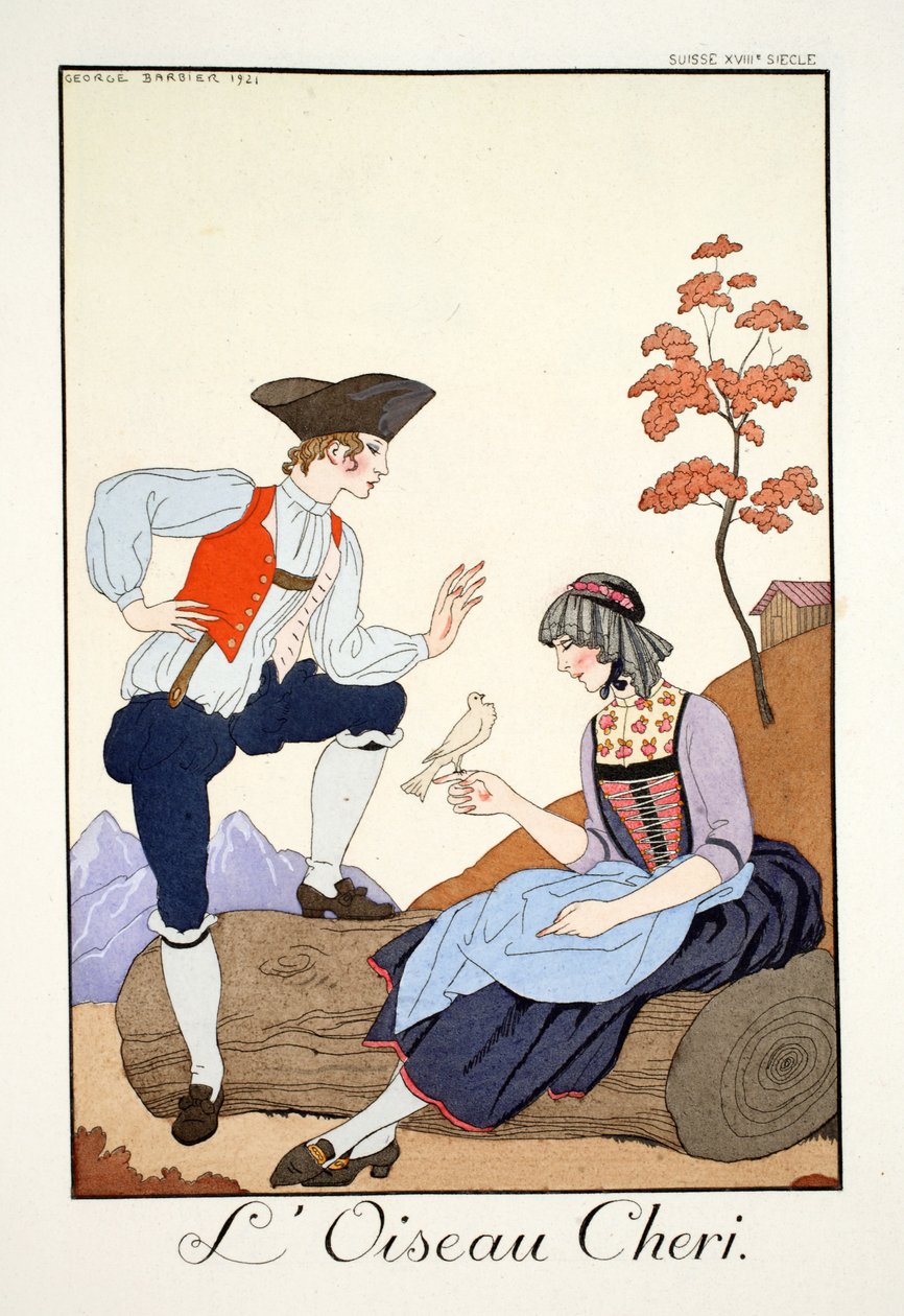 Dear Bird, "Falbalas ja Fanfreluches, nykyisten, menneiden ja tulevien muotojen almanakka" tekijältä Georges Barbier