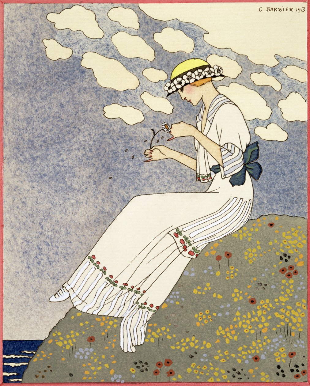 Maison Paquinin maalaismekko, 1913 tekijältä Georges Barbier