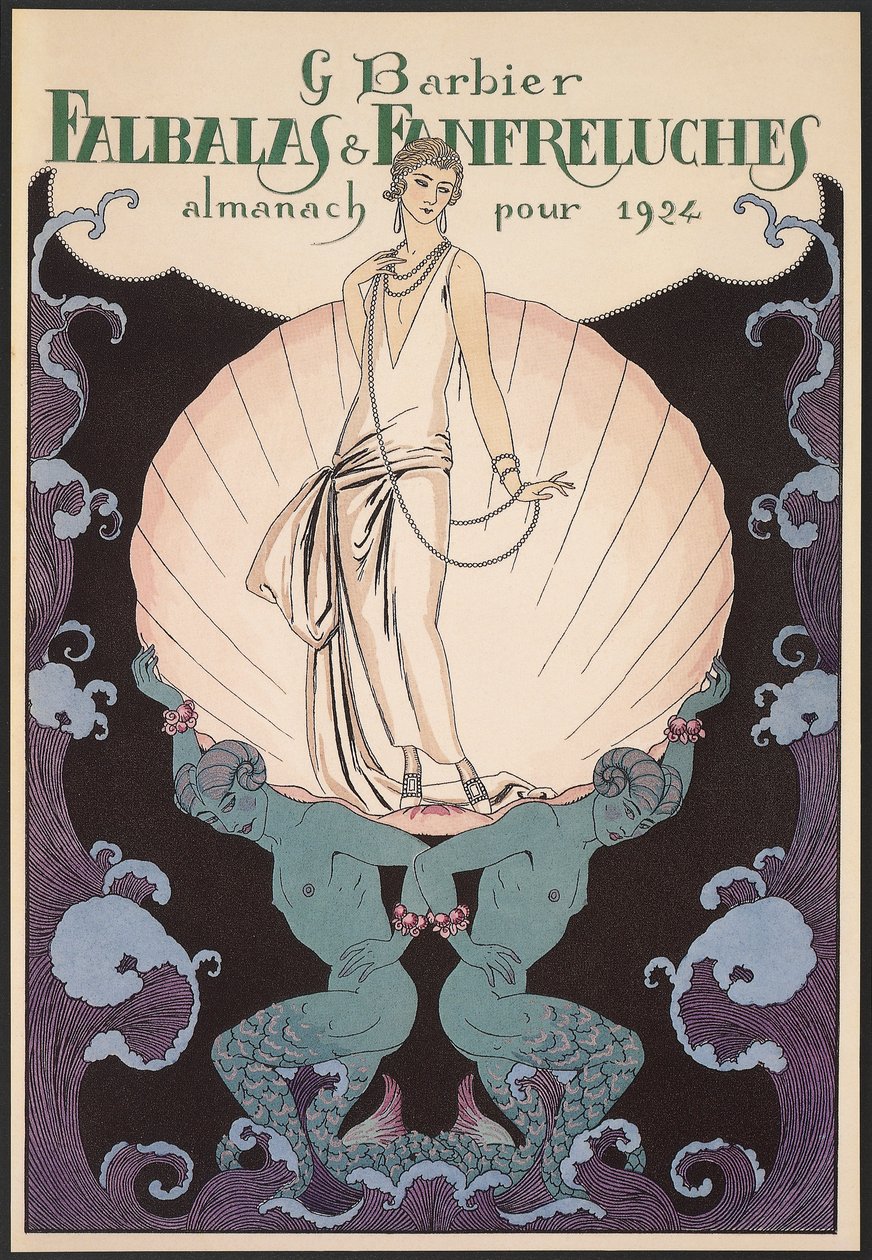Falbalas et Fanfreluches, Almanakka vuodelle 1924, etukansi, George Barbier, painatus tekijältä Georges Barbier