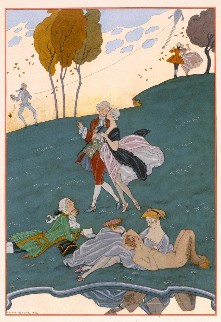 Fetes Galantes, kuvitus Paul Verlainen (1844-96) Fetes Galantesille tekijältä Georges Barbier