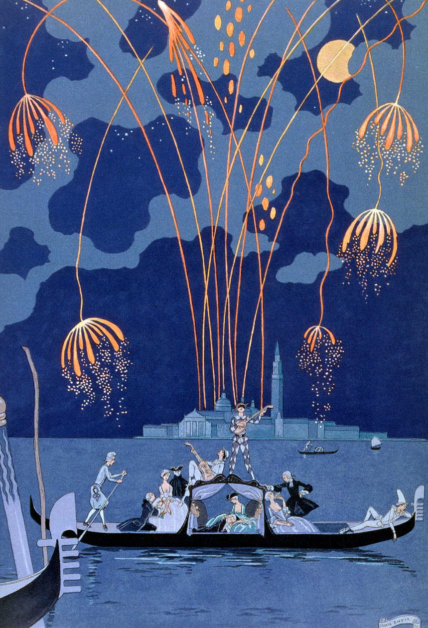 "Ilotulitus Venetsiassa", 1924 tekijältä Georges Barbier
