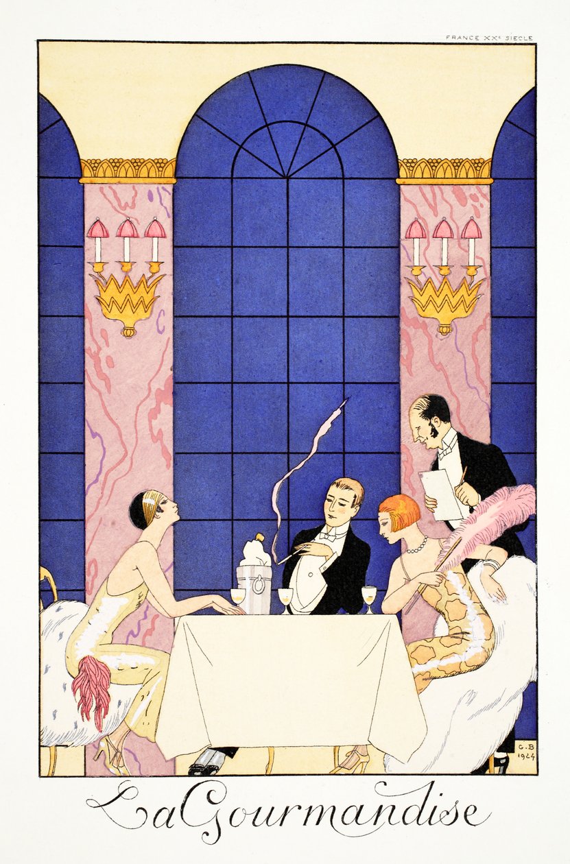 Ahmatti, teoksesta "Falbalas and Fanfreluches, Almanac of Present, Past and Future Modes" tekijältä Georges Barbier