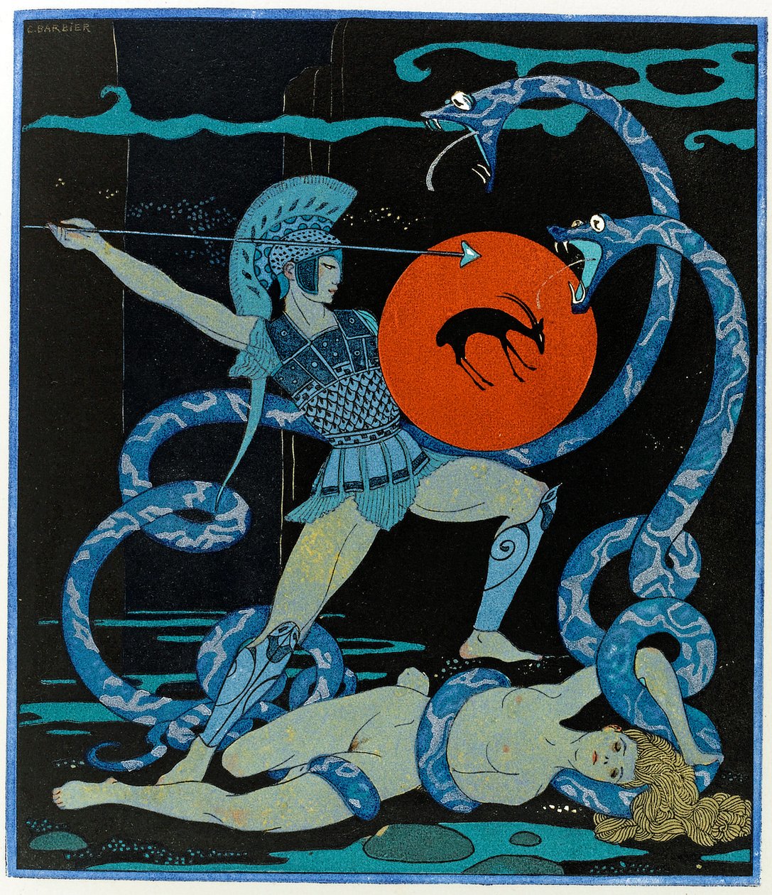 Kuvitus Les Chansons de Bilitisistä tekijältä Georges Barbier