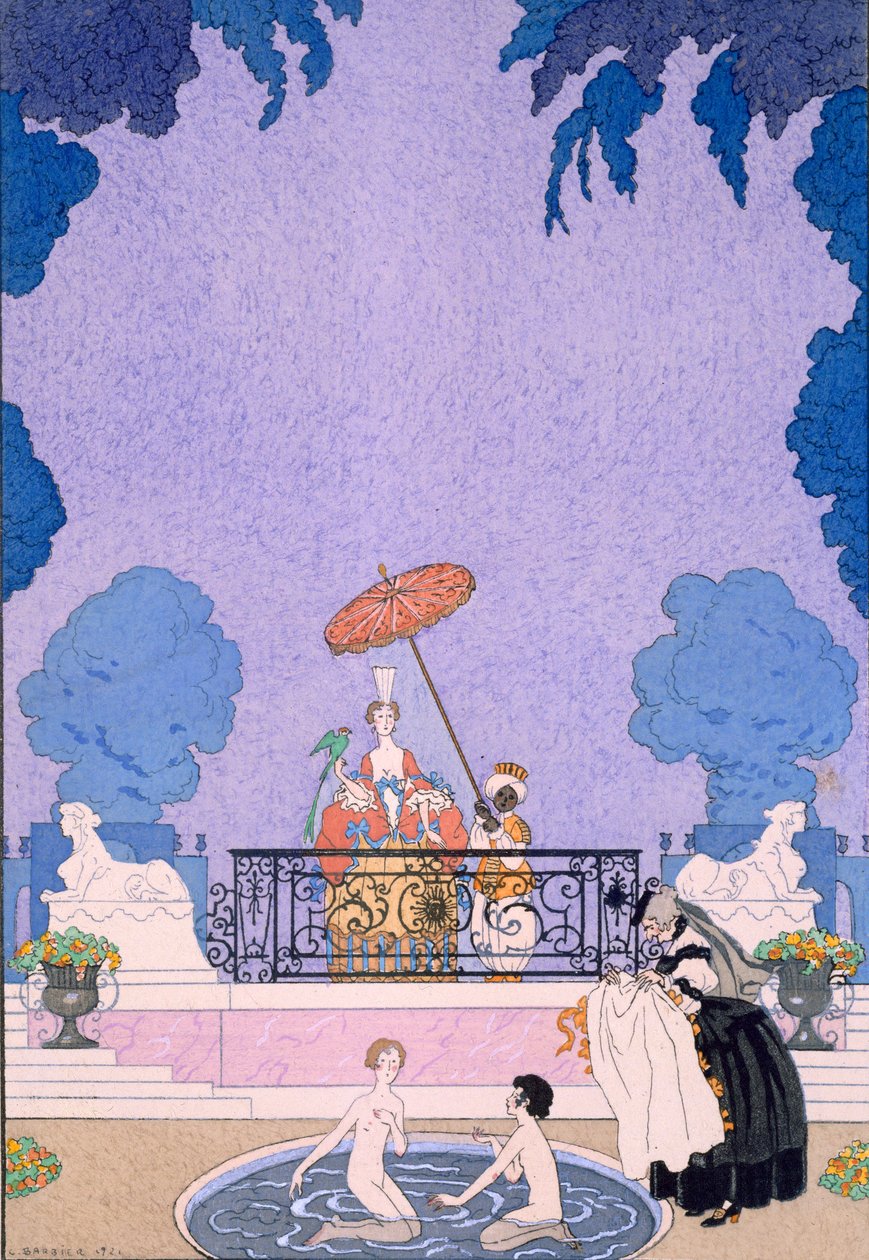 Kuvitus satukirjasta tekijältä Georges Barbier