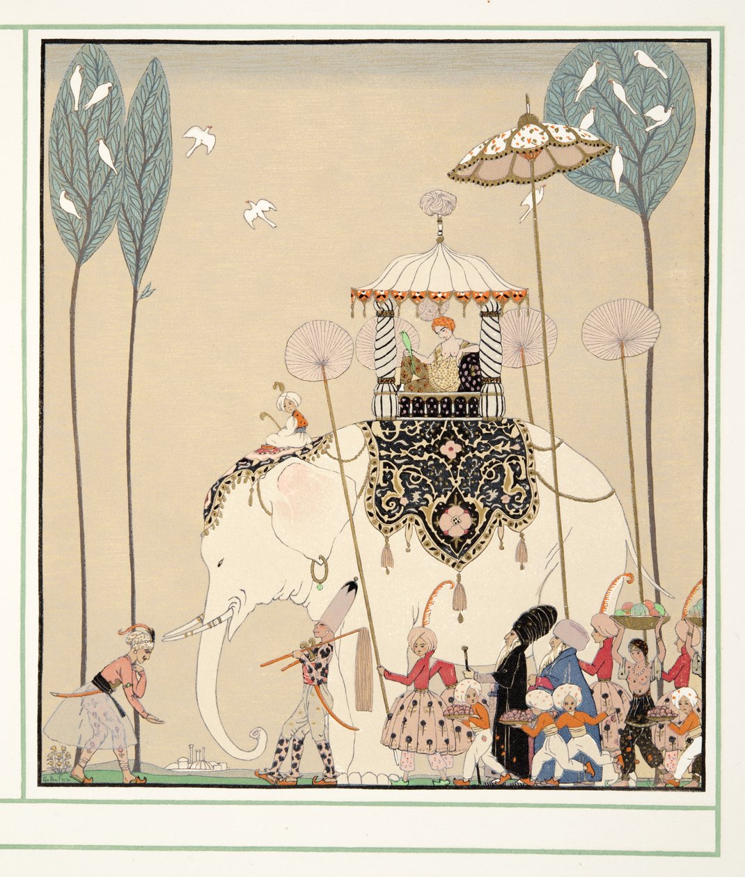 La Belle Missous Personages de Comedien pubista. 1922 (stensiiliprintti) tekijältä Georges Barbier