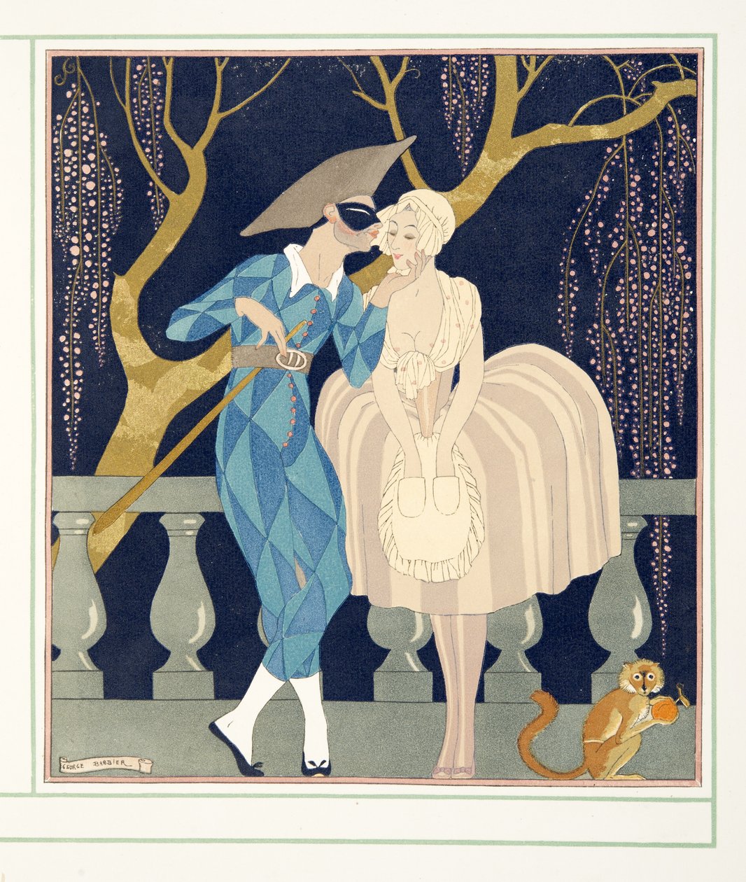 La Finette, Personages de Comedien pubista. 1922 (stensiiliprintti) tekijältä Georges Barbier
