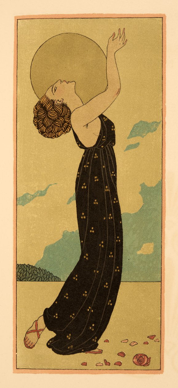 Mysteerit, kuvitus Les Chansons de Bilitisistä, Pierre Louys, pub. 1922 (stensiiliprintti) tekijältä Georges Barbier