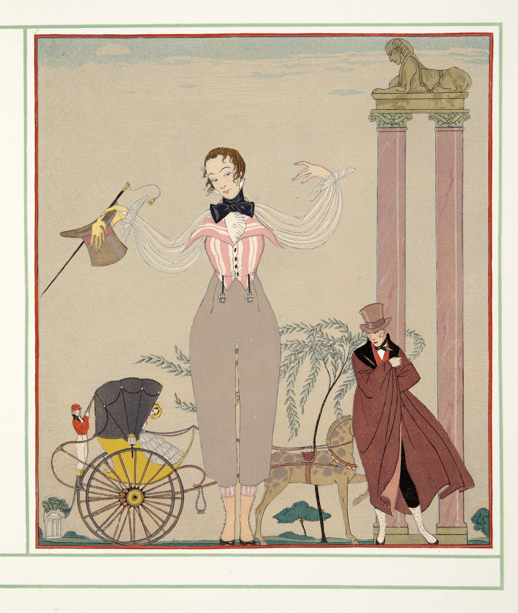 Mademoiselle de Maupin, Personages de Comedien pubista. 1922 (stensiiliprintti) tekijältä Georges Barbier