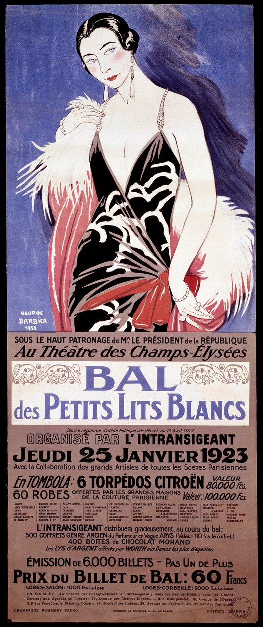 Juliste "" Au Theater des Champs-Elysees - Le bal des petits lits blanc järjestää l