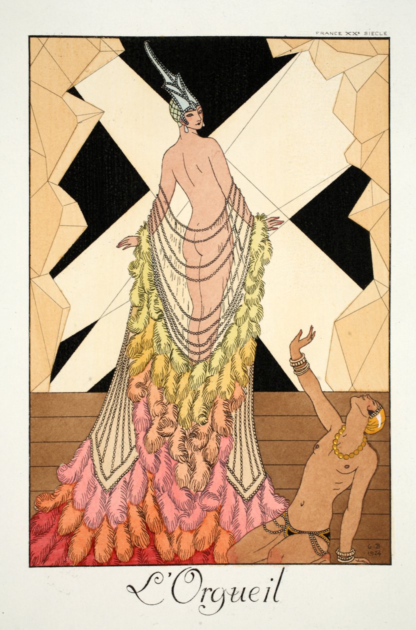 Pride, teoksesta "Falbalas ja Fanfreluches, nykyajan, menneisyyden ja tulevaisuuden almanakka" tekijältä Georges Barbier