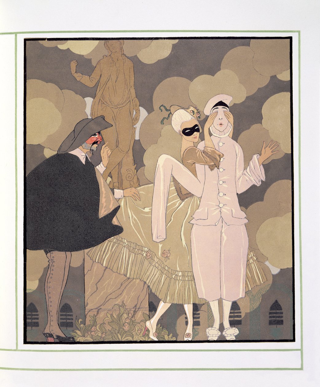 Yllätys (akvarelli paperille) tekijältä Georges Barbier
