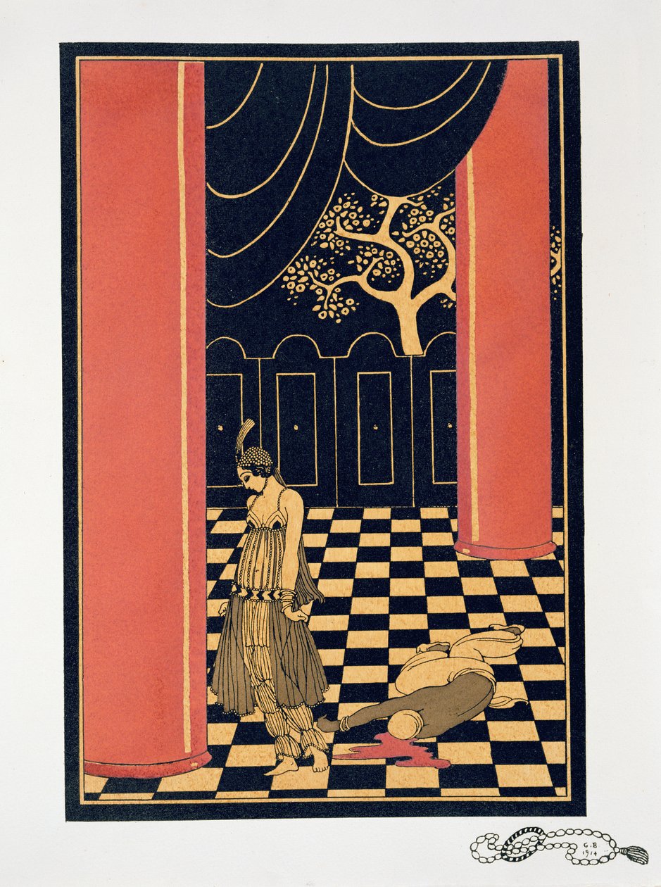 Tamara Karsavina (1885-1978) nimiroolissa "Thamar" tekijältä Georges Barbier