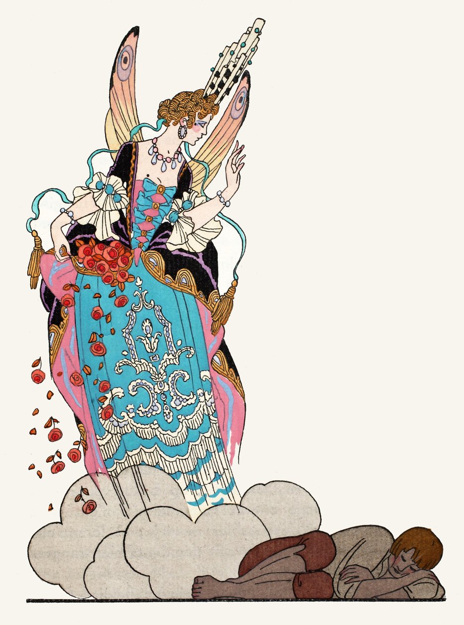 The Fairy Godmother (pochoor print) tekijältä Georges Barbier