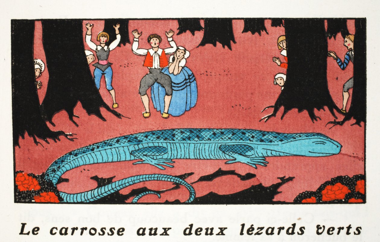 Suuri sininen lisko (pochoor print) tekijältä Georges Barbier