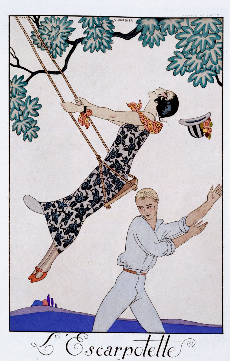 "The Swing", 1920-luku tekijältä Georges Barbier