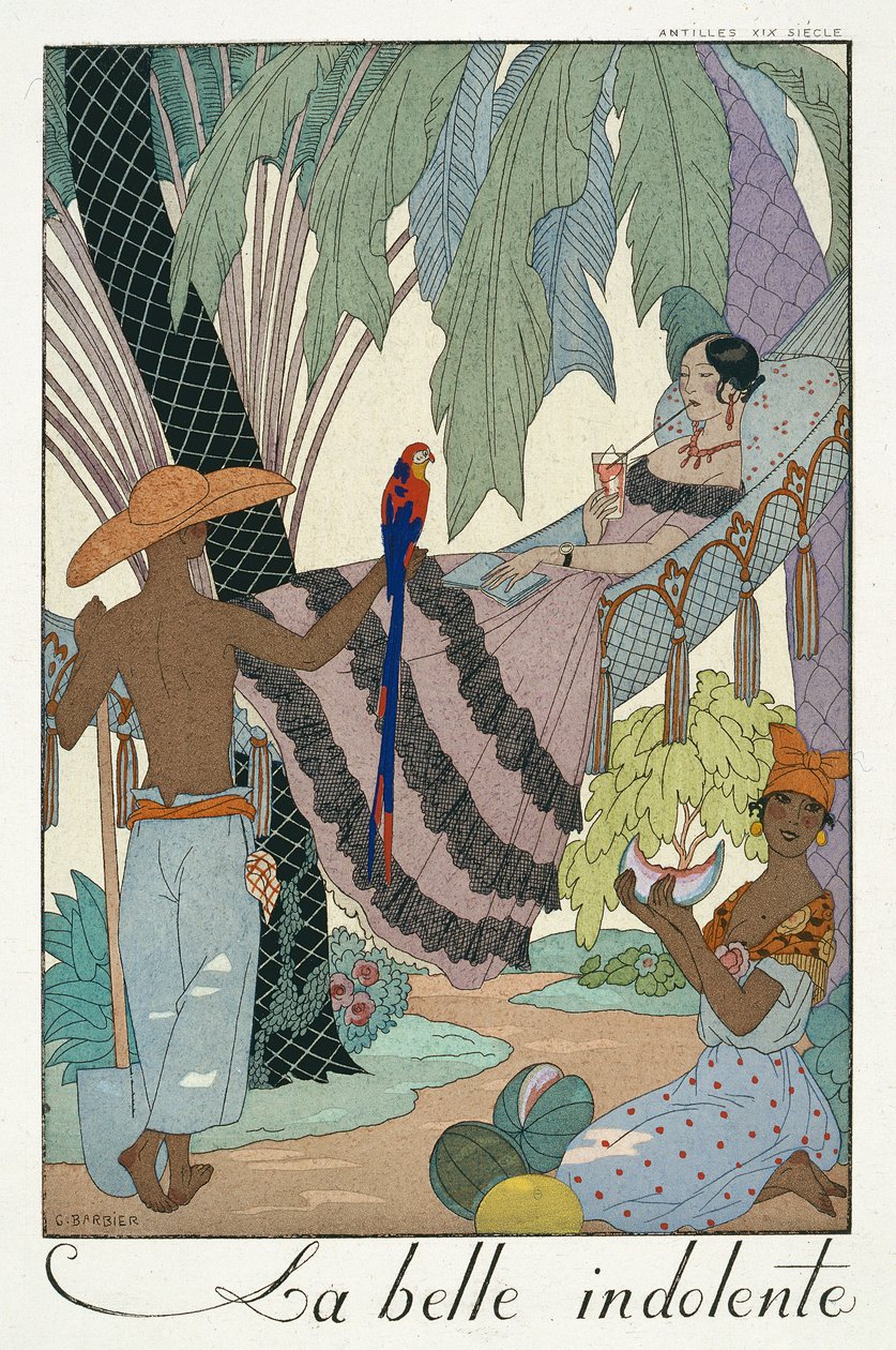 Käyttämätön kaunotar (pochoor print) tekijältä Georges Barbier