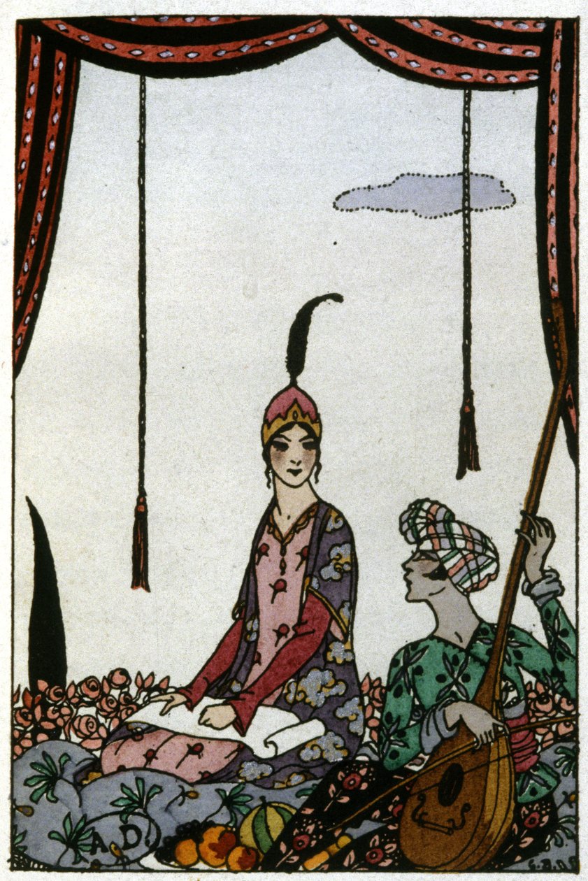 Saban kuningatar, n. 1920 (kuva) tekijältä Georges Barbier