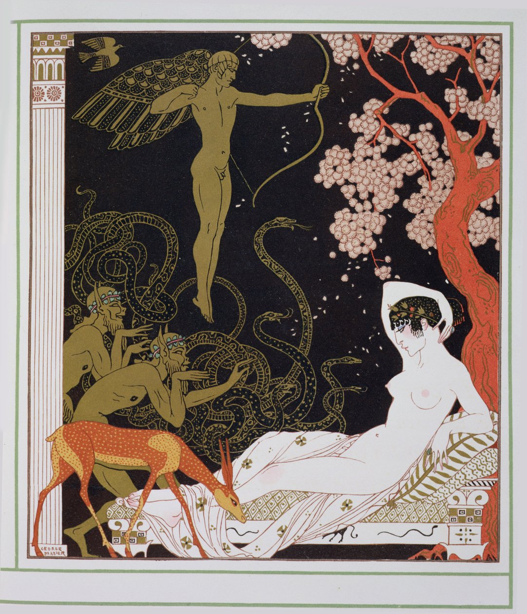 Venus tai La belle Hélène (väri litho) tekijältä Georges Barbier