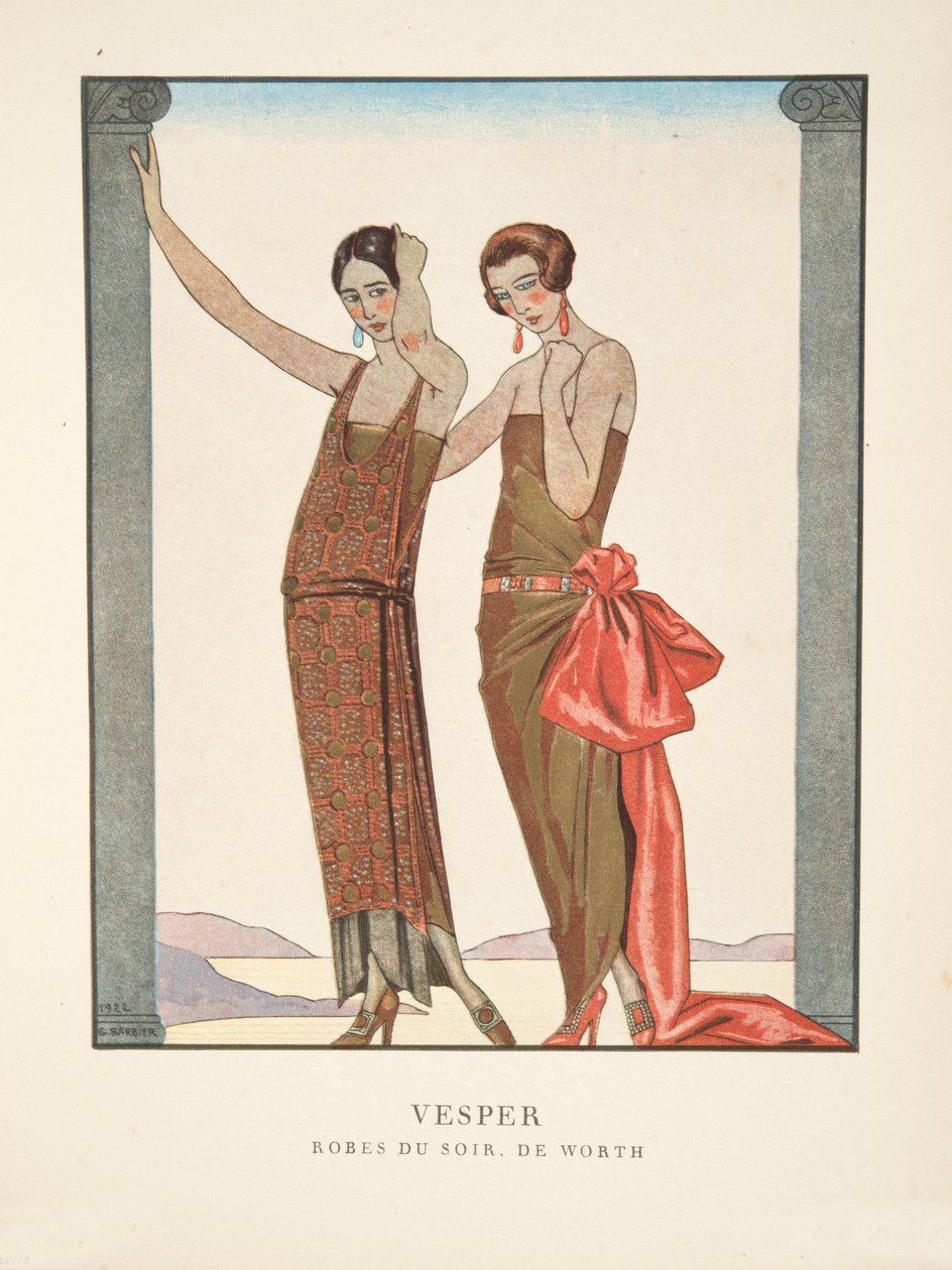 Vesper, muotilautasten kokoelmasta tekijältä Georges Barbier