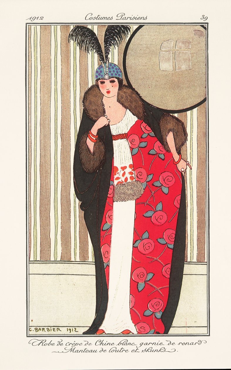 Naisten muotilautanen Journal des Dames et des Modesilta tekijältä Georges Barbier