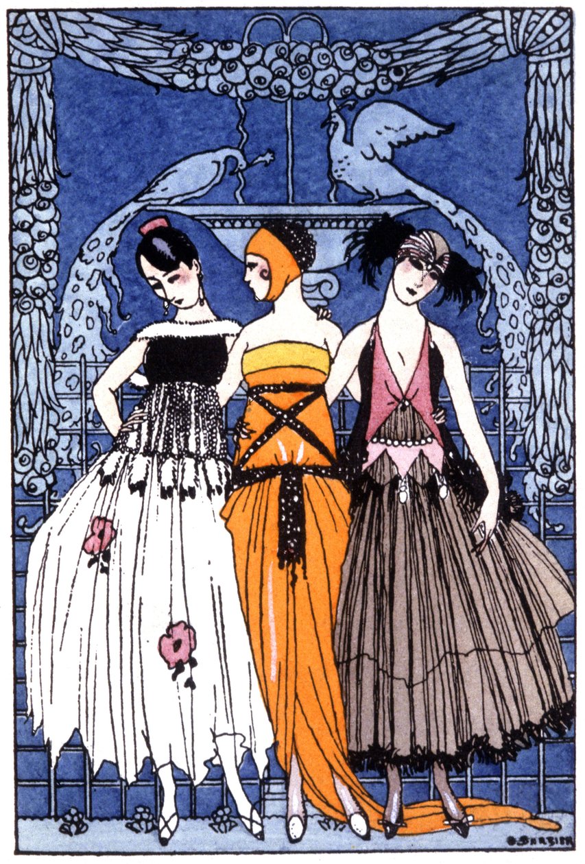 kolme armoa, c. 1920 (kaiverrus) tekijältä Georges Barbier