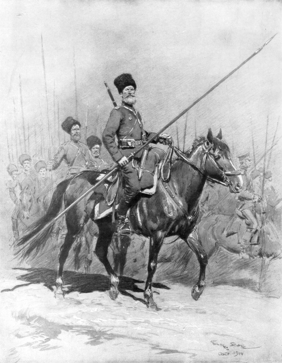 Kasakkojen ratsuväki, 1914, 1926. tekijältä Georges Bertin Scott
