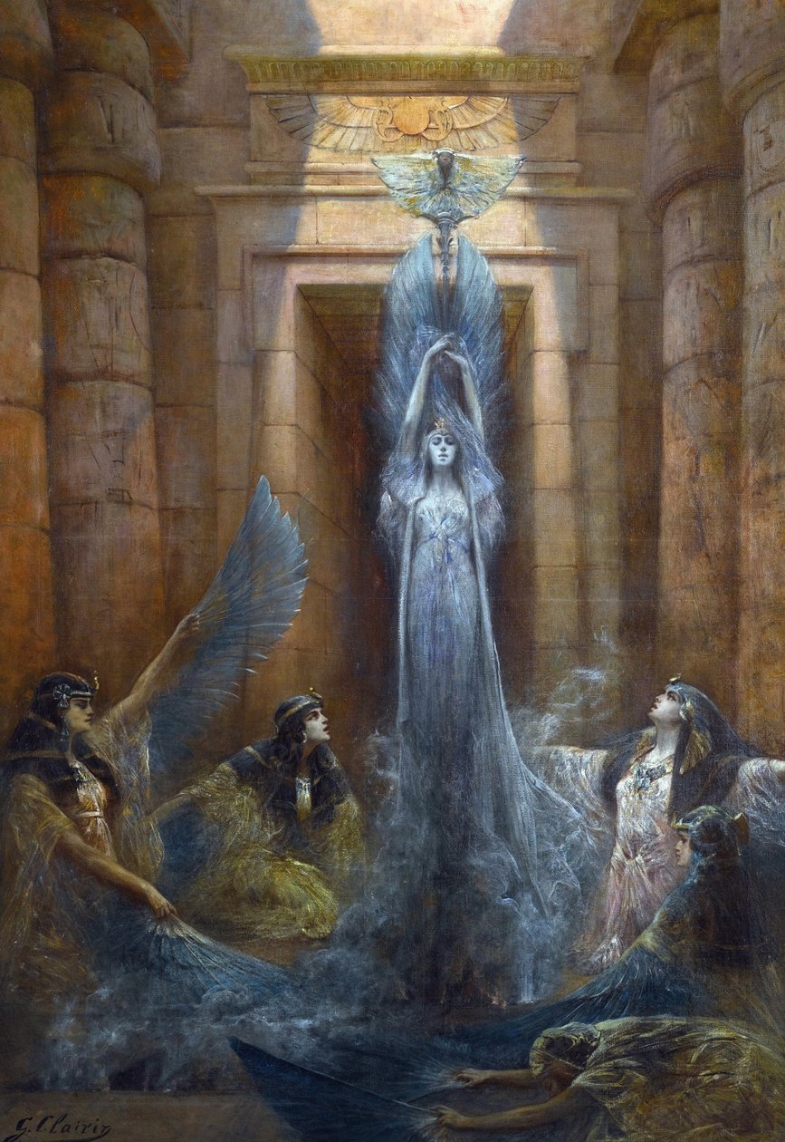 Neith (ou Neit) - Jumalatar Neith p- Peinture de Georges Clairin (1843-1919), - Öljy kankaalle tekijältä Georges Clairin