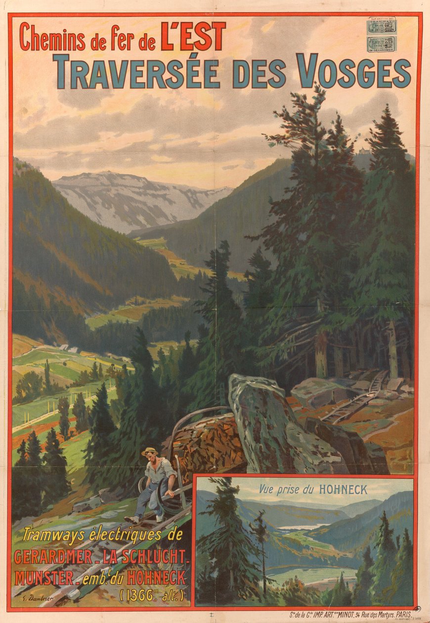 Itäiset rautatiet. Vogeesien ylittäminen, 1908. tekijältä Georges Daubner
