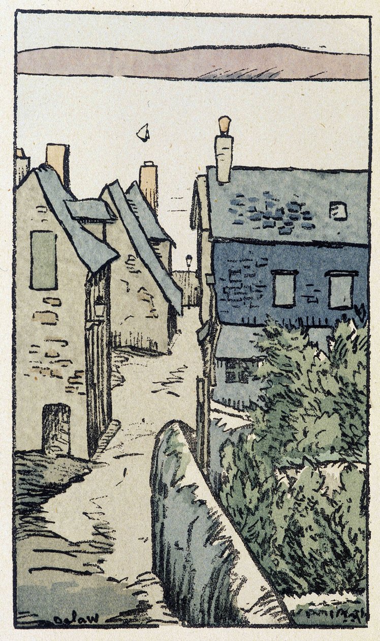 Honfleur - teoksessa "" Ranskan teillä"" Georges Delaw tekijältä Georges Delaw