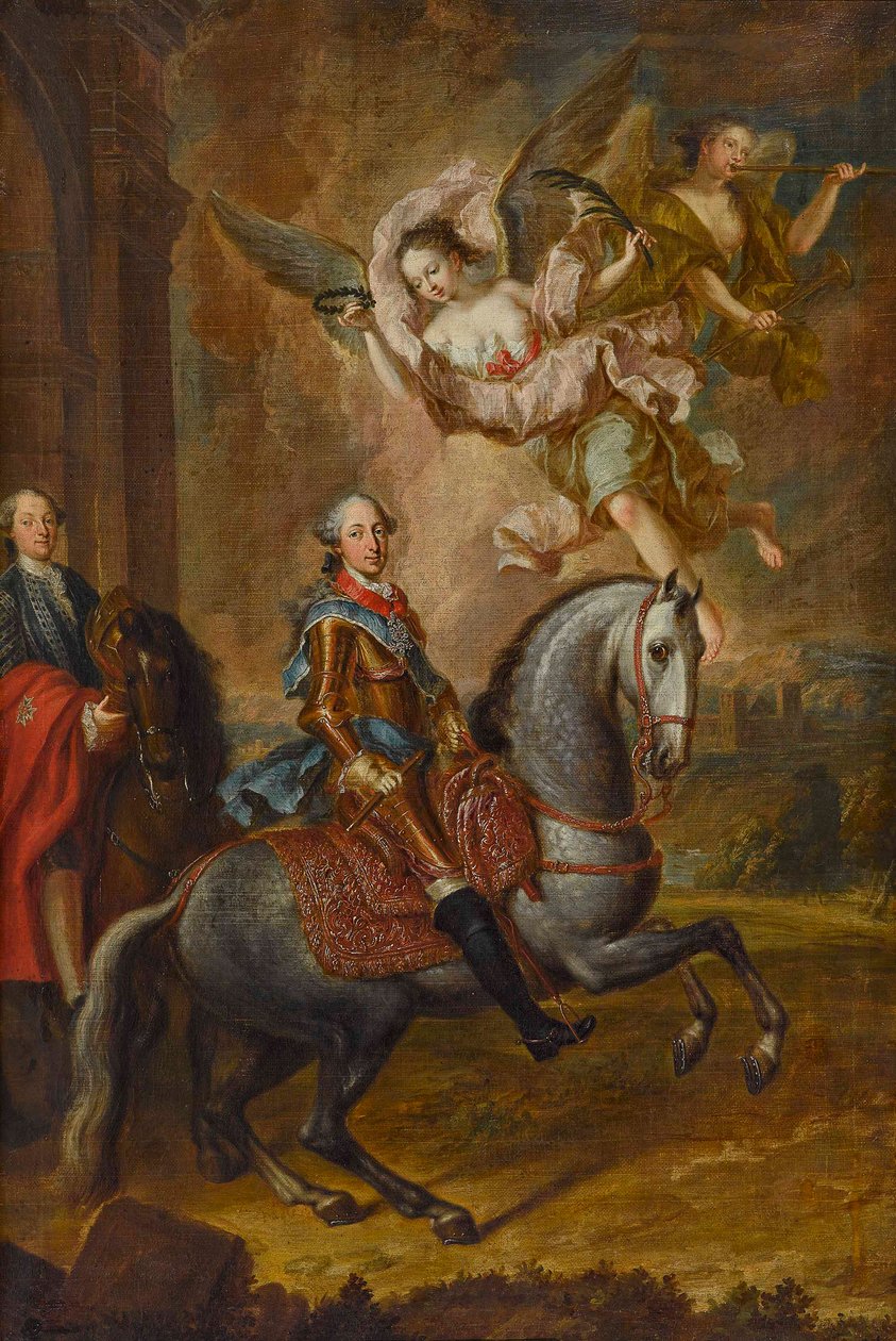 Maximilian III Joseph, Baijerin vaaliruhtinas, hevosen selässä (öljy kankaalle) tekijältä Georges Desmarées