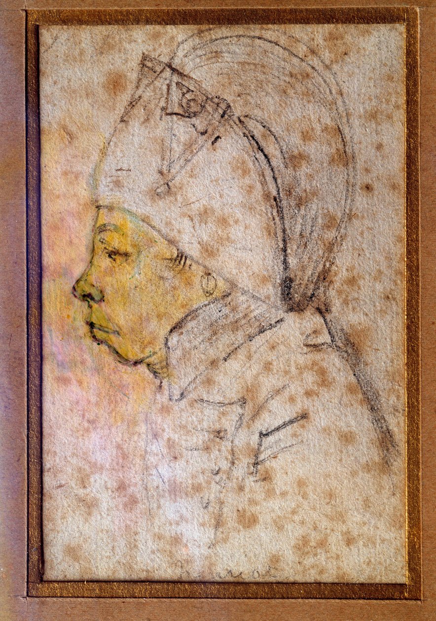 Muotokuva Francois Hanriotista (1761-1794) Gabrielin piirustus (1700-luku), Pariisi, Musee Carnavalet tekijältä Georges Francois Gabriel