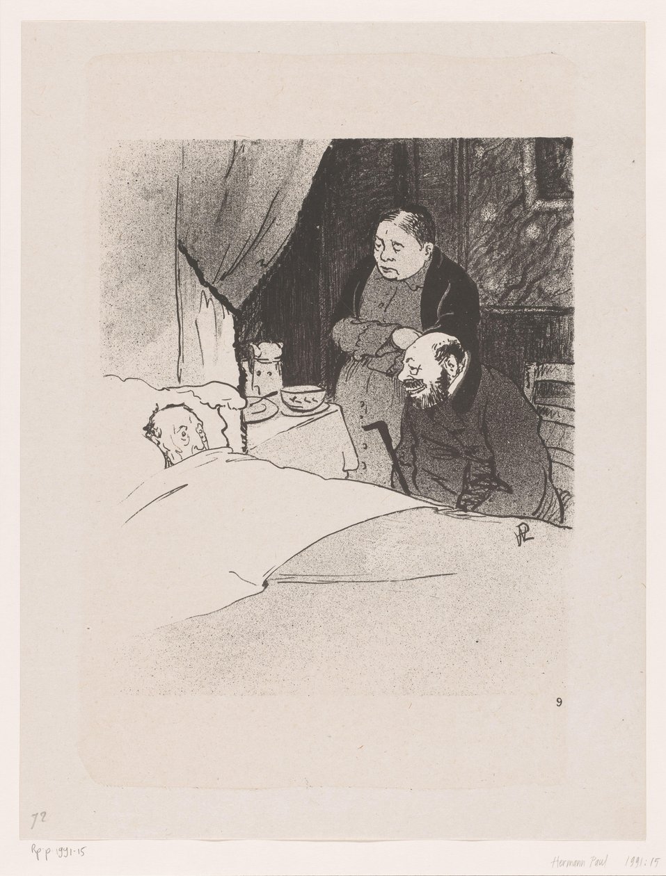 Zieke mies sängyssä Hän on sairas (alkuperäinen nimi) Luonnon suuret spektaakkelit; Mr. Anybodyn elämä (alkuperäinen sarjan nimi) tekijältä Georges Hermann Rene Paul