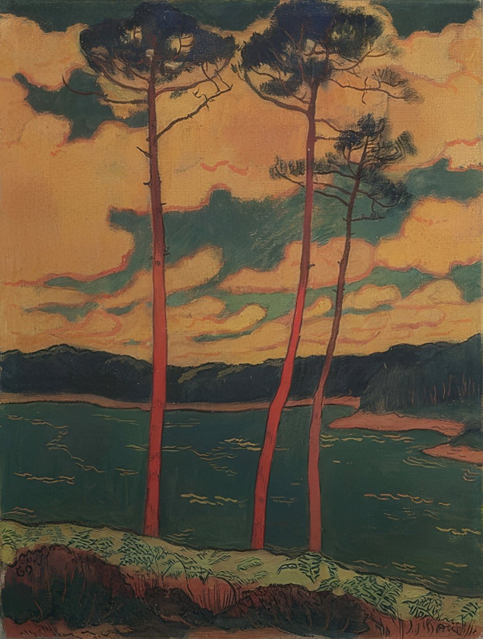 Punaiset männyt. 1888 tekijältä Georges Lacombe