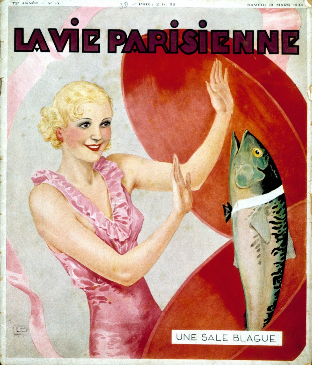 Maaliskuun 31. päivänä ilmestyvän "La Vie Parisienne" -lehden kansi. tekijältä Georges Leonnec