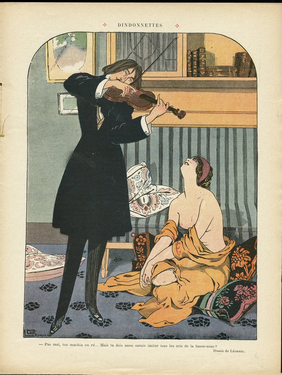 Georges Leonnecin (1881-1940) kuvitus Le Rire -lehdessä 21/09/12 - Turkki - Musiikki, viulu, viulu tekijältä Georges Leonnec