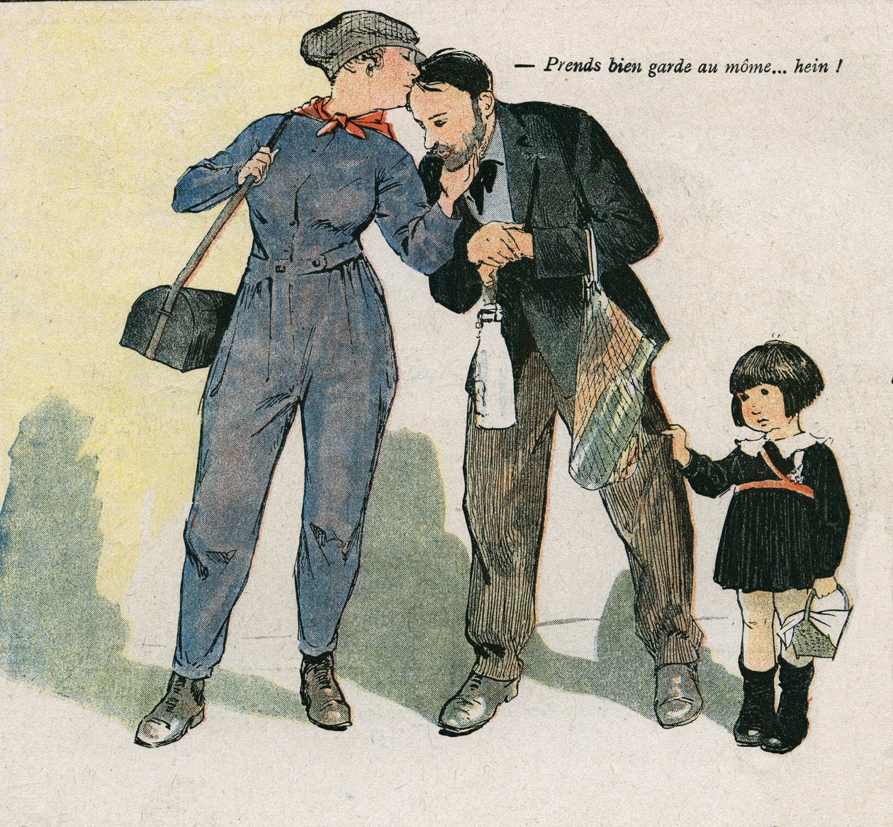 Pidä huolta lapsesta... häh? Georges Paul LEONNECin (1881-1940) kuvitus "" La Baionnette" -kirjassa 15. marraskuuta tekijältä Georges Leonnec