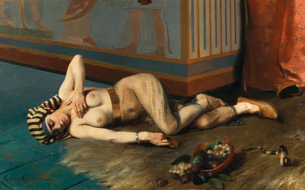 Kleopatran kuolema, 1884. tekijältä Georges Marie Julien Girardot