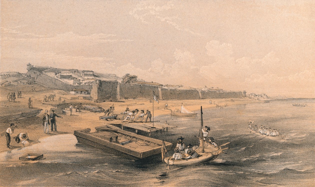 "Yenikalen linnoitus päin Azofinmerta", 1856 tekijältä Georges McCulloch