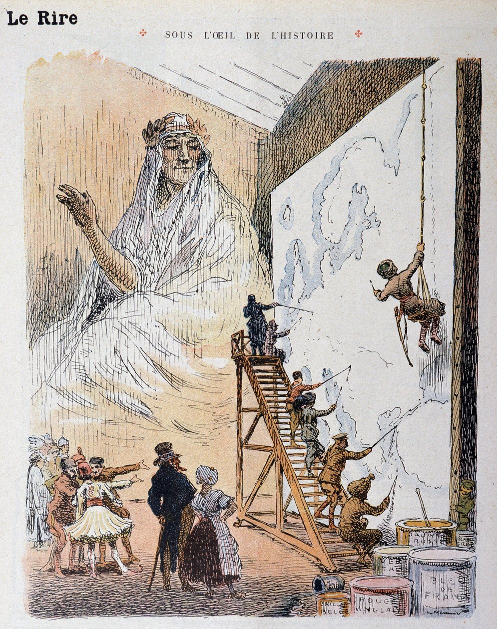 Euroopassa. Piirustus Georges Meunier (1869-1942). Elokuvassa "" Le Rire Rouge"" tekijältä Georges Meunier