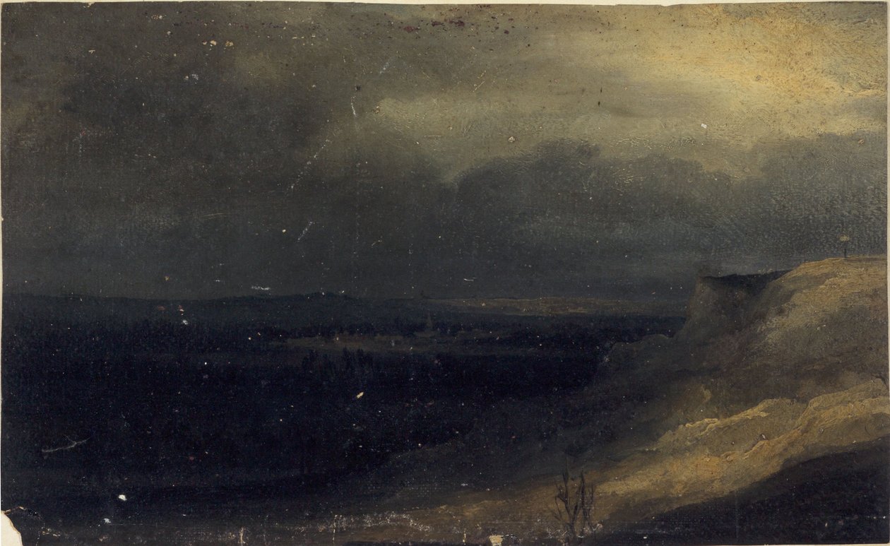 Oletettu Montmartren näkymä, noin 1830 (maalaus). tekijältä Georges Michel