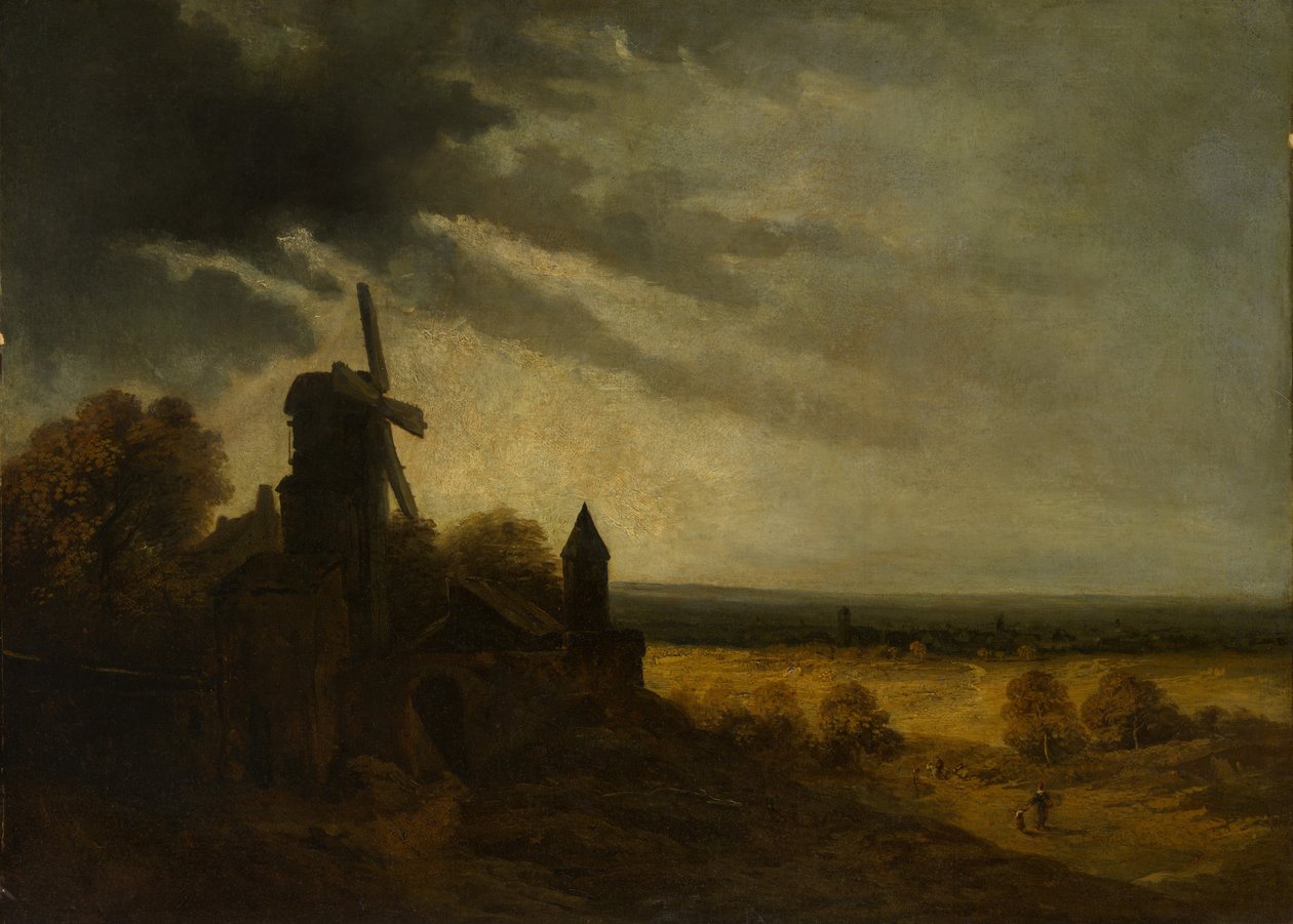 Montmartren mylly, luultavasti n. 1820. tekijältä Georges Michel