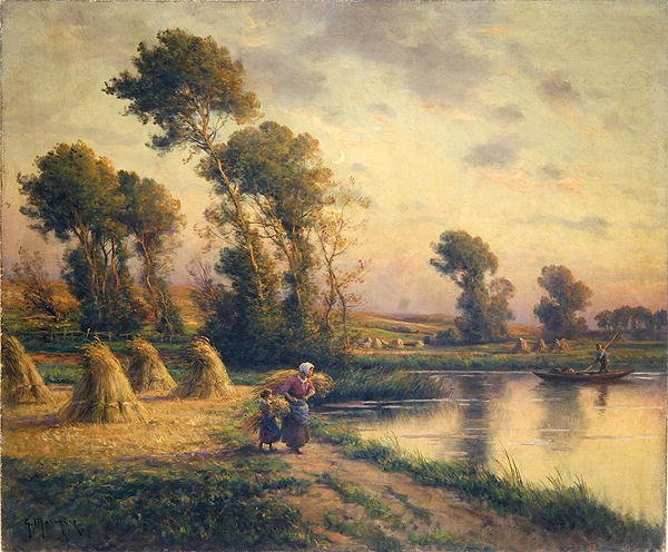 Maaseutumaisema (öljy kankaalle) tekijältä Georges Philibert Charles Maroniez