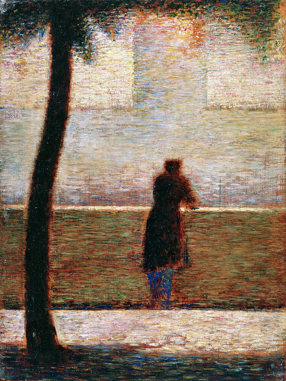 Mies nojaa kaiteeseen, n. 1881. tekijältä Georges Pierre Seurat