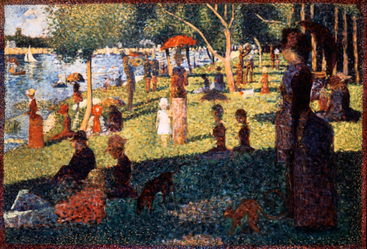 Sunnuntai-iltapäivä La Grande Jatten saarella, 1884-1886 tekijältä Georges Pierre Seurat