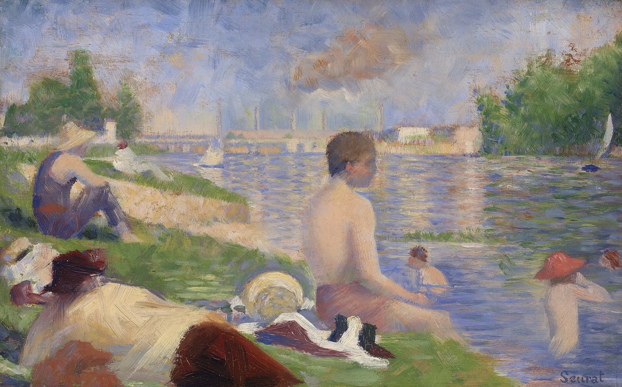 Viimeinen tutkimus uimareille Asnièresissa, 1883 tekijältä Georges Pierre Seurat