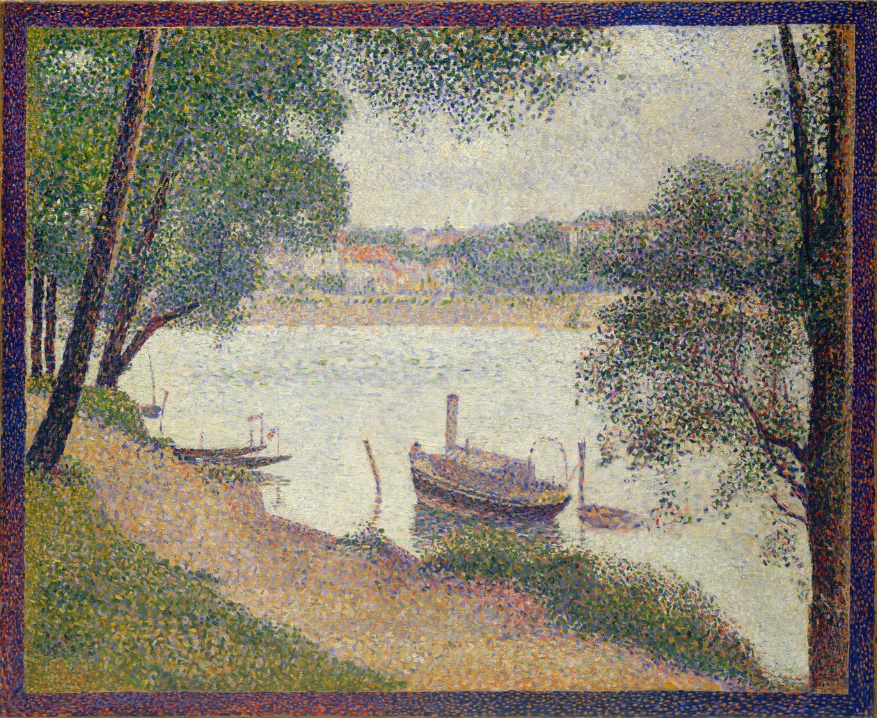 Grey Weather, Grande Jatte, n. 1886-88 (öljy kankaalle) tekijältä Georges Pierre Seurat
