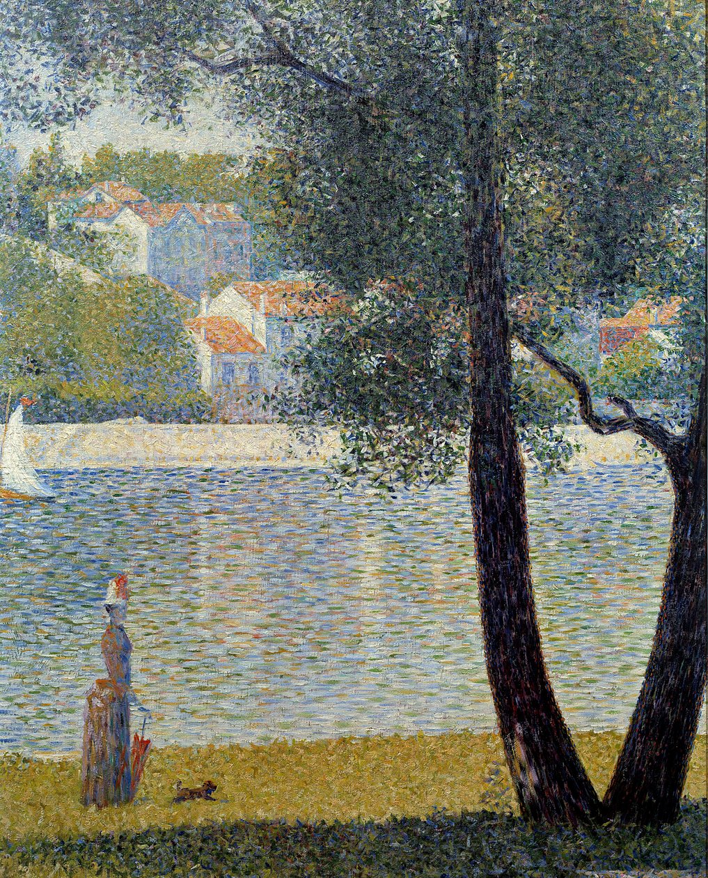 Seine Courbevoiessa Georges Seuratin (1859-1891) maalaus 1885 Yksityinen kokoelma - Seine Courbevoiessa. Georges Seuratin (1859-1891) maalaus tekijältä Georges Pierre Seurat