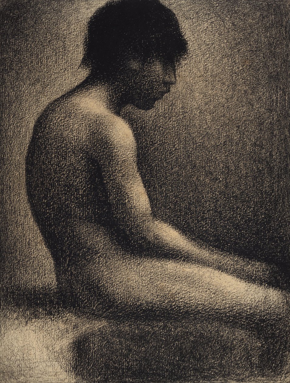 Nu assegut. Estudi per a Une Baignade, 1883. finlandès tekijältä Georges Pierre Seurat